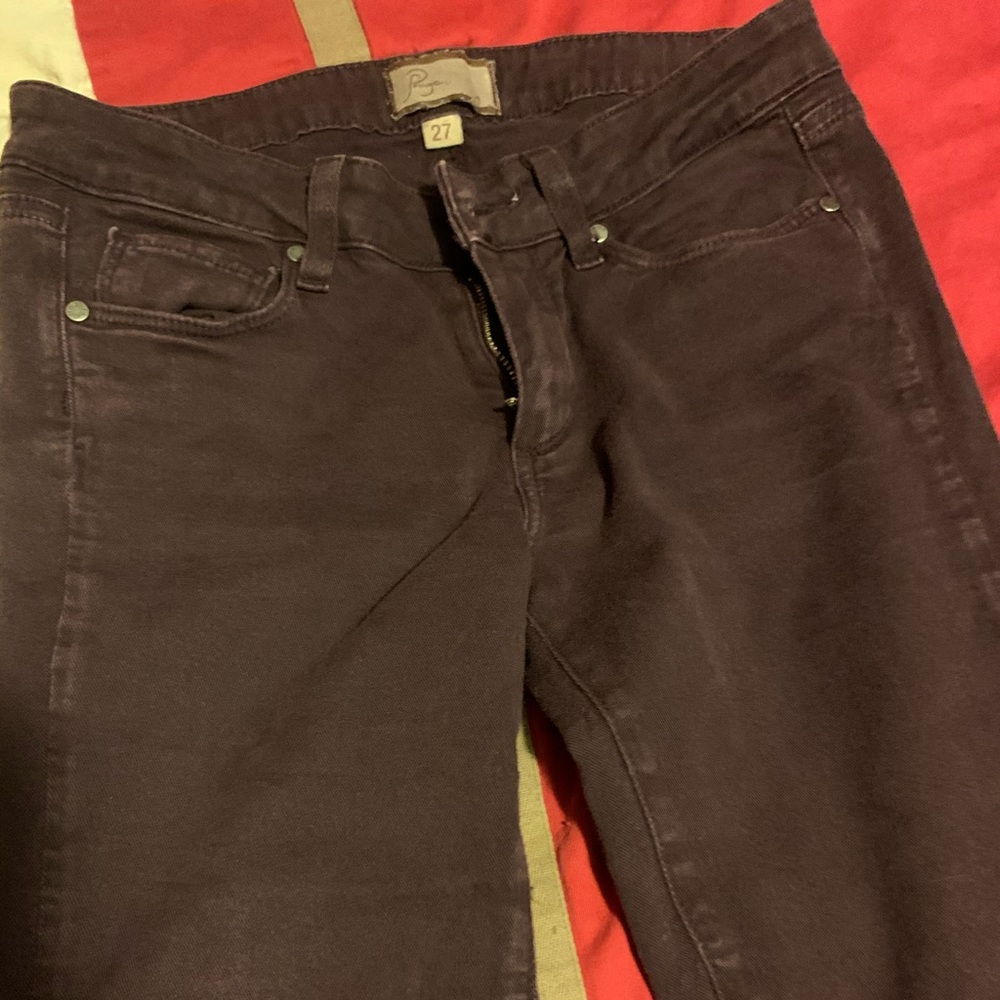 Paige 27 dark purple skinny jeans